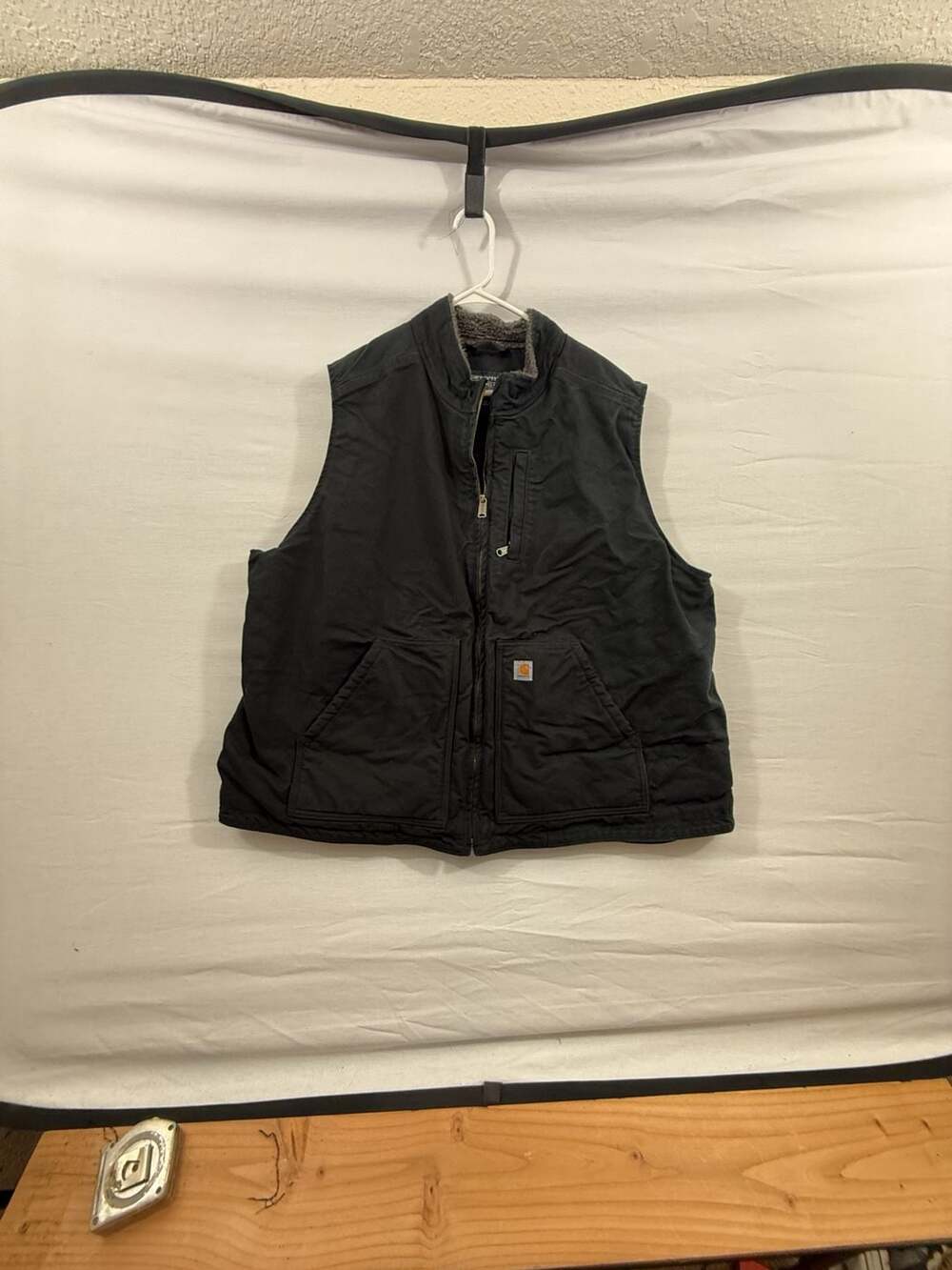 Carhartt OV4277-W Vest Size 3X Relaxed Fit Black Fleece Lined